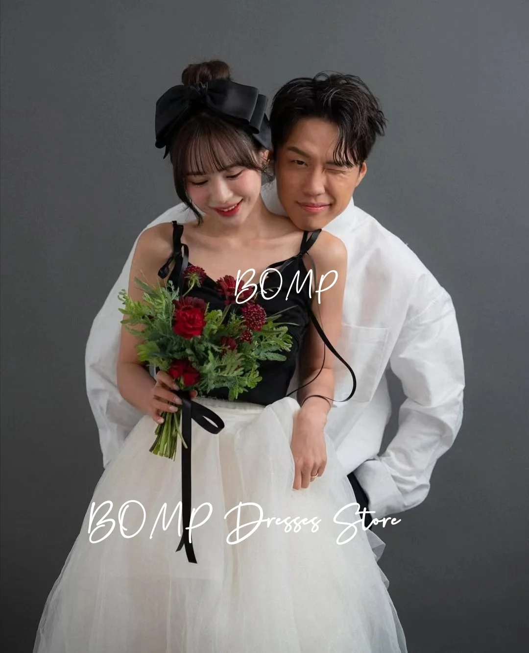 ZHIO – robe de soirée de mariage coréenne, couleur contrastée, bretelles Spaghetti, en Tulle, ligne a, pour séance Photo, robe de réception de mariée personnalisée