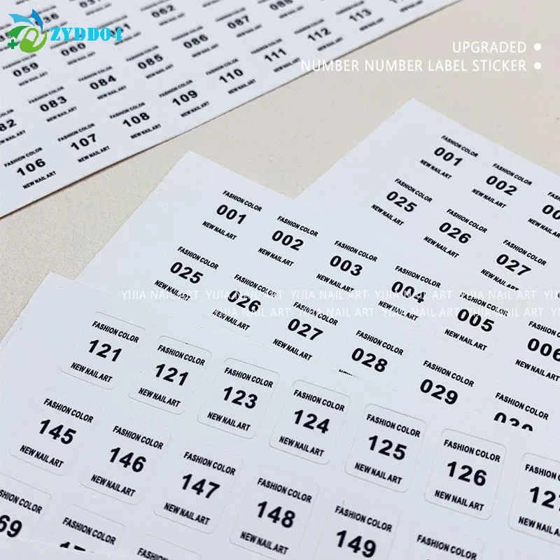 ●1 sheet White Number Sticker Label For Nail Polish Color Gel Varnish Marking Digital Label Sticker Manicure Tool , N1-240