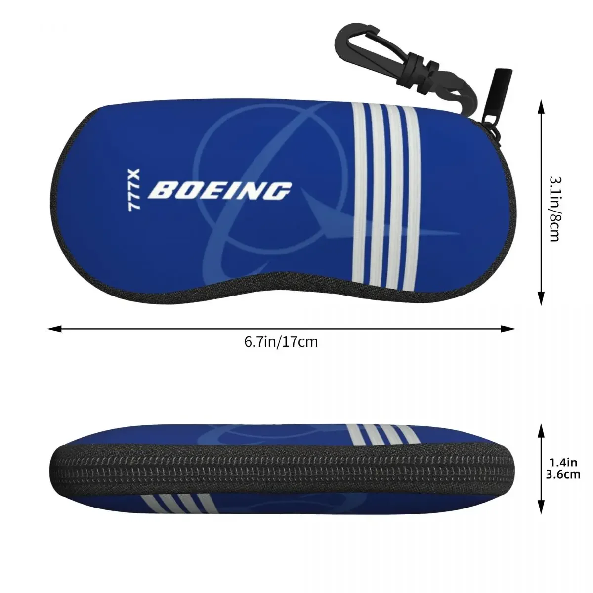 Custom Boeing 777X Captain Stripes Eyeglass Glasses Case Men Women Soft Aviation Aviator Flight Pilot Sunglasses Protective Bag