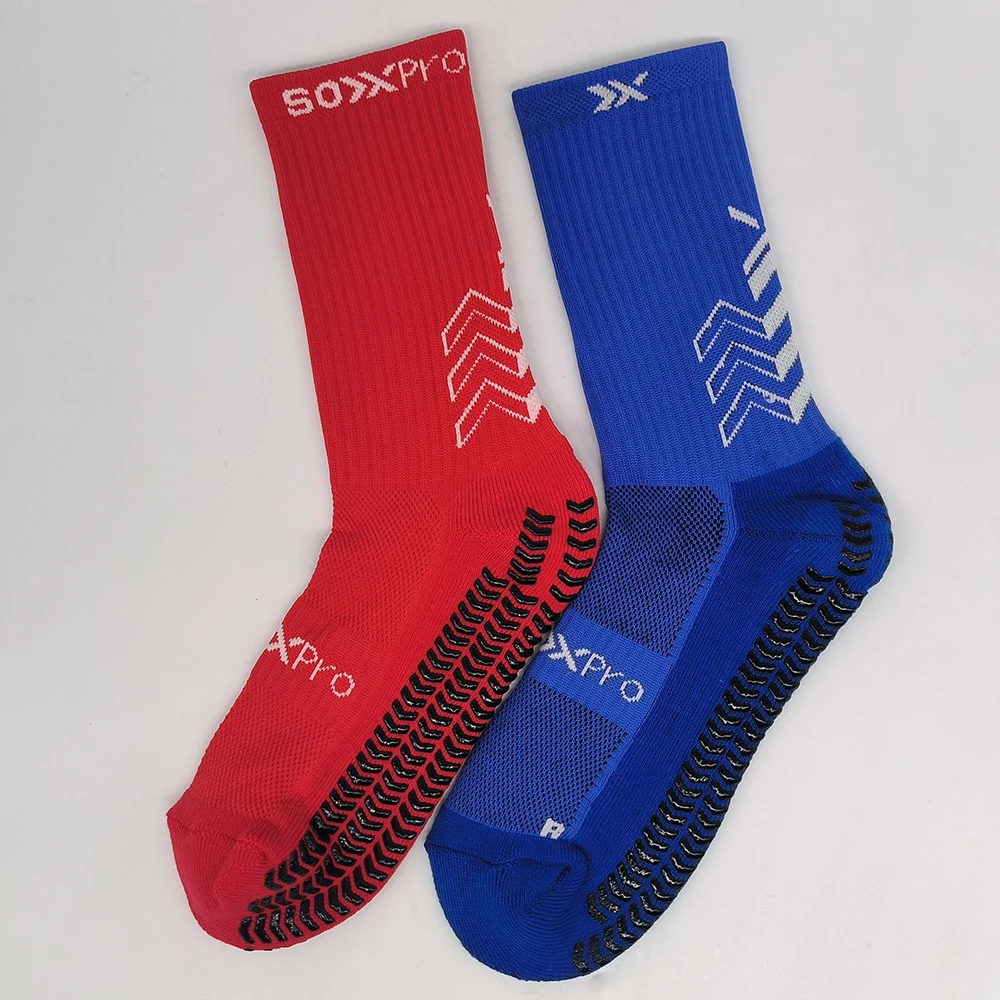 2 pairs of anti slip football socks in different colors sports socks with anti slip silicone soles football outdoor sports socks