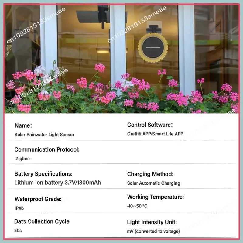 

N94R Zigbee Wi-Fi Tuya датчик дождя солнечного света солнечная зарядка детектор дождевой воды в реальном времени приложение для управления жизнью для дома на открытом воздухе