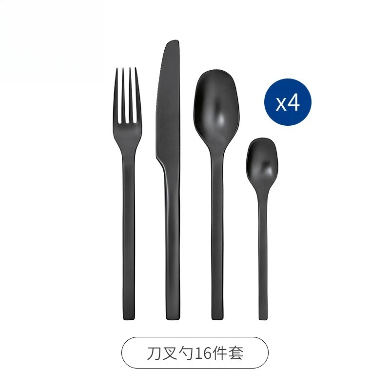 Conjunto de garfo e colher, talheres de comida ocidental para casa de luxo leve e sofisticada, rock de engenharia