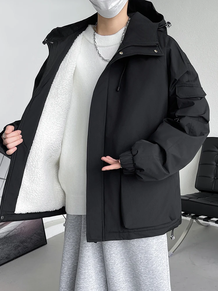 2024 nova jaqueta de inverno dos homens forro de lã grosso quente parka casaco com capuz blusão coreano casual jaquetas térmicas plus size 8xl