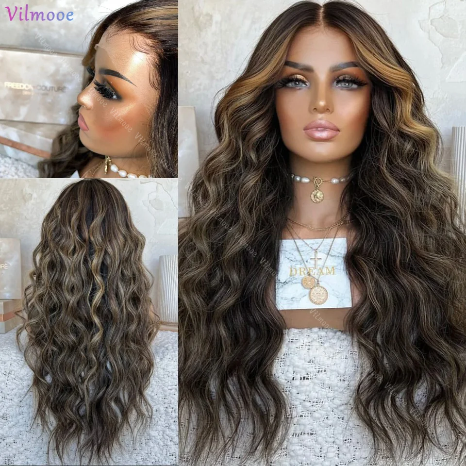 

Body Wave Mix Honey Blonde Highlight Wigs 13x6 Lace Front Human Hair Wig Brazilian Virgin Human Hair 13x4 Silk Top Wig for Women