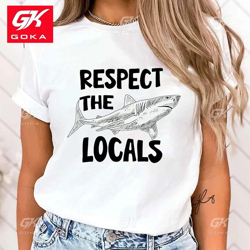 Premium Cotton T Shirt Fashion Protect The Ocean Protect The Locals Printed T Shirts Retro Style Women Tops Tees Unisex T Shirts