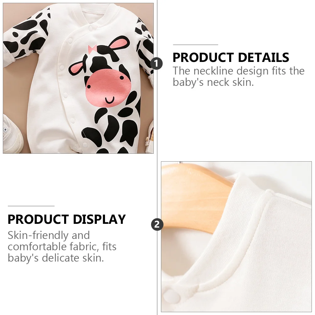 

Lovely Cow Pattern Baby Jumpsuit Long Sleeve Spring Autumn Infant Clothes Soft Cotton Breathable Comfortable Gift