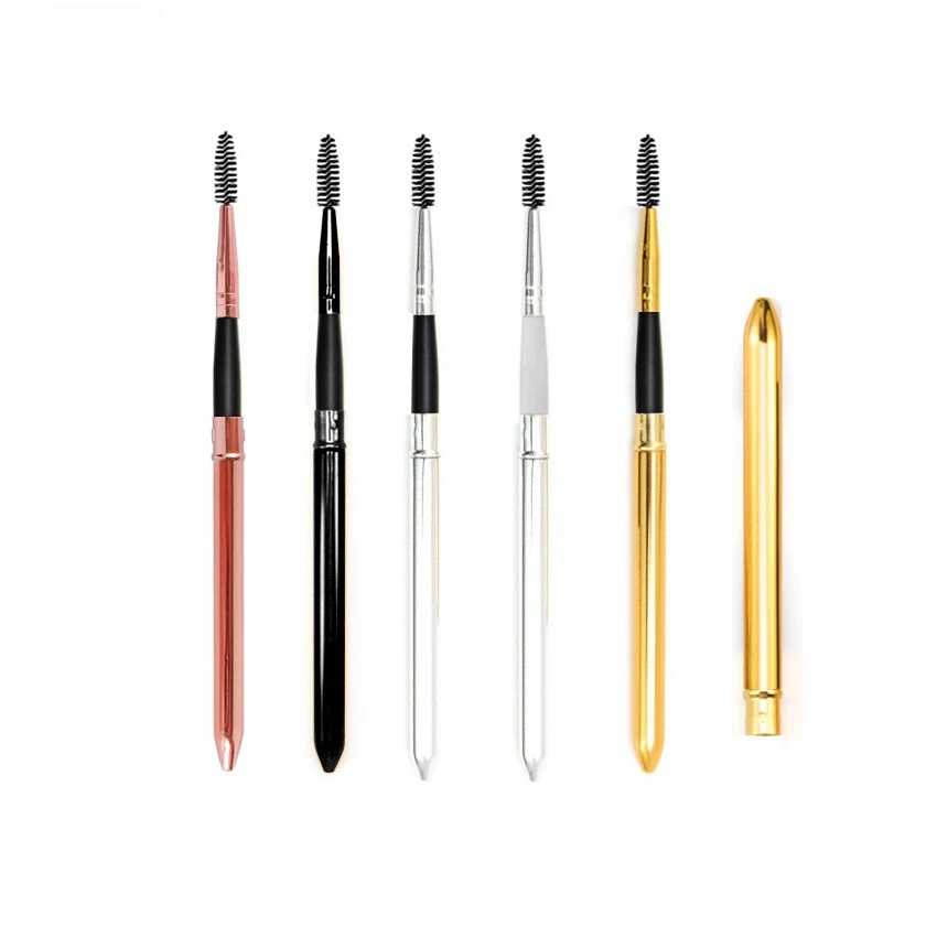 1pc 格納式マスカラワンドまつげ輪郭形成アイブロウアイライナーメイクブラシ目元ブレンド化粧ブラシ