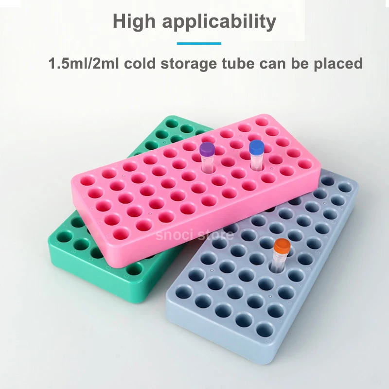 Plastic Test Tube Rack 50-hole，Micro-centrifugal pipe rack，Centrifugal Test Tubing Rack Stand Bracket Sampling Tube Storage