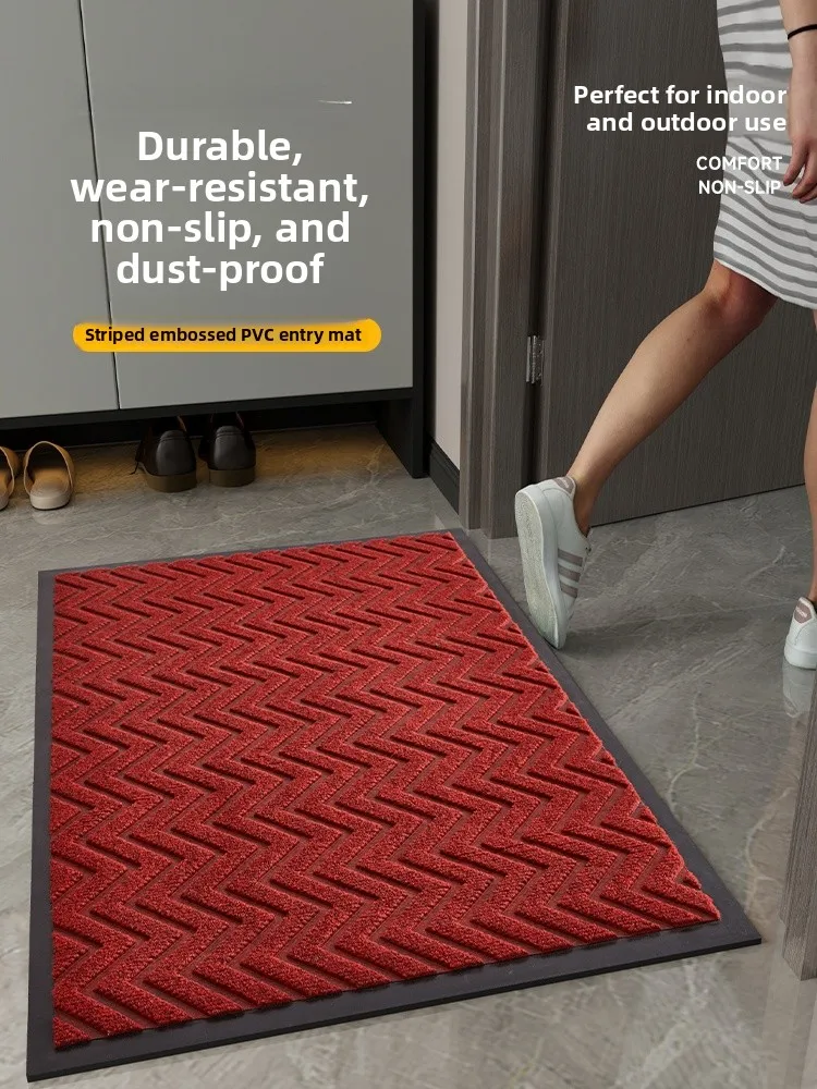 

Красный придверный коврик: противоскользящий, влаговпитывающий, пылезащитный, для дома, простой, машинной вязки