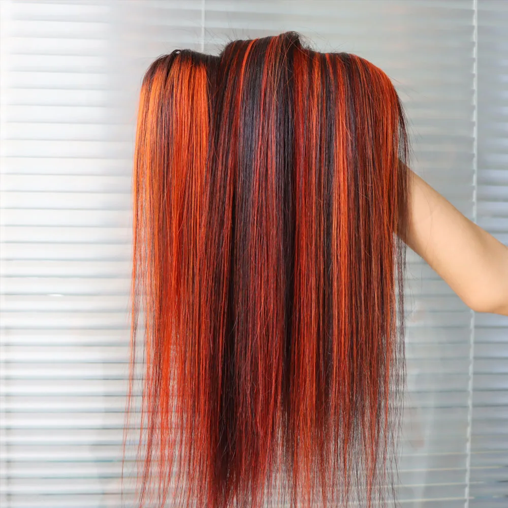 الجملة حزم الشعر البشري لعذراء مع إغلاق أمامي تسليط الضوء على لون البيانو 1B انخفاض الشحن الدانتيل أمامي شفاف