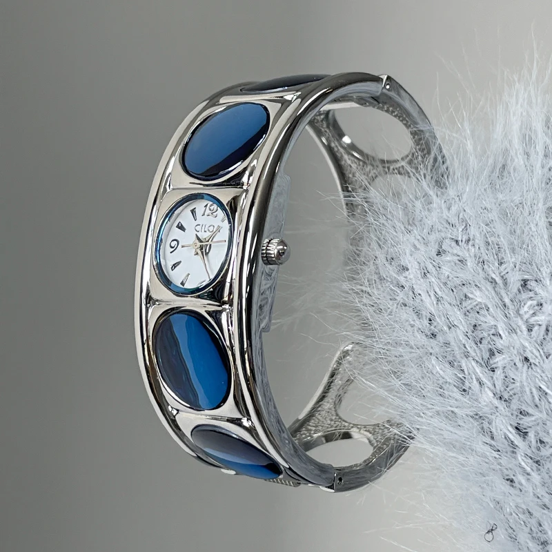 CILOA orologio da polso femminile 2025 nuovo marchio regalo rotondo autentico orologio da donna al quarzo impermeabile casual blu di alta qualità