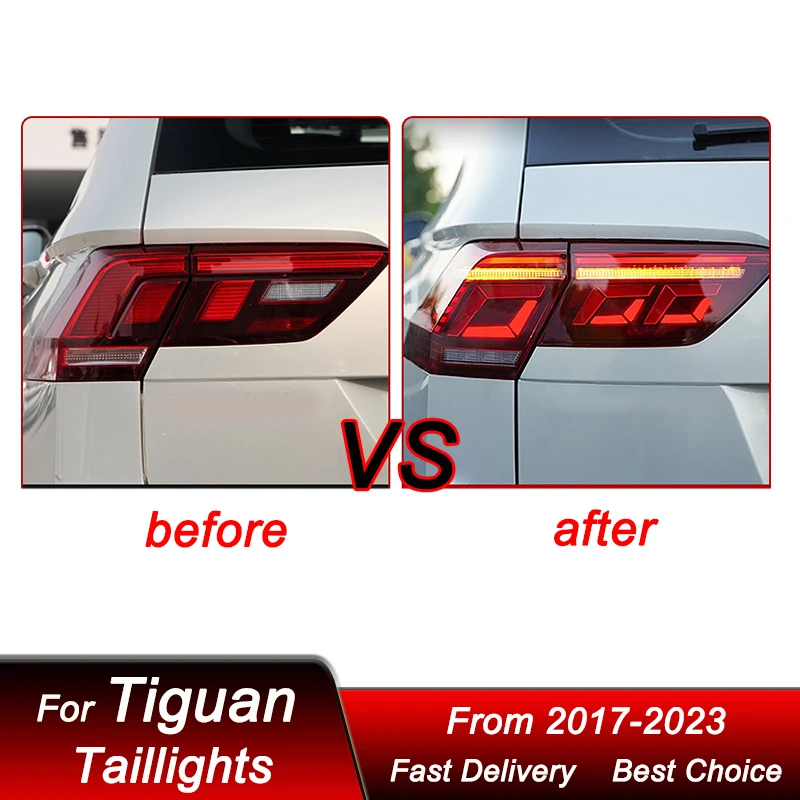 Car styling Tail Lights For VW Tiguan L 2017-2023new style full LED Tail Lamp Dynamic Turn Signal Light Tail Lamp Assembly