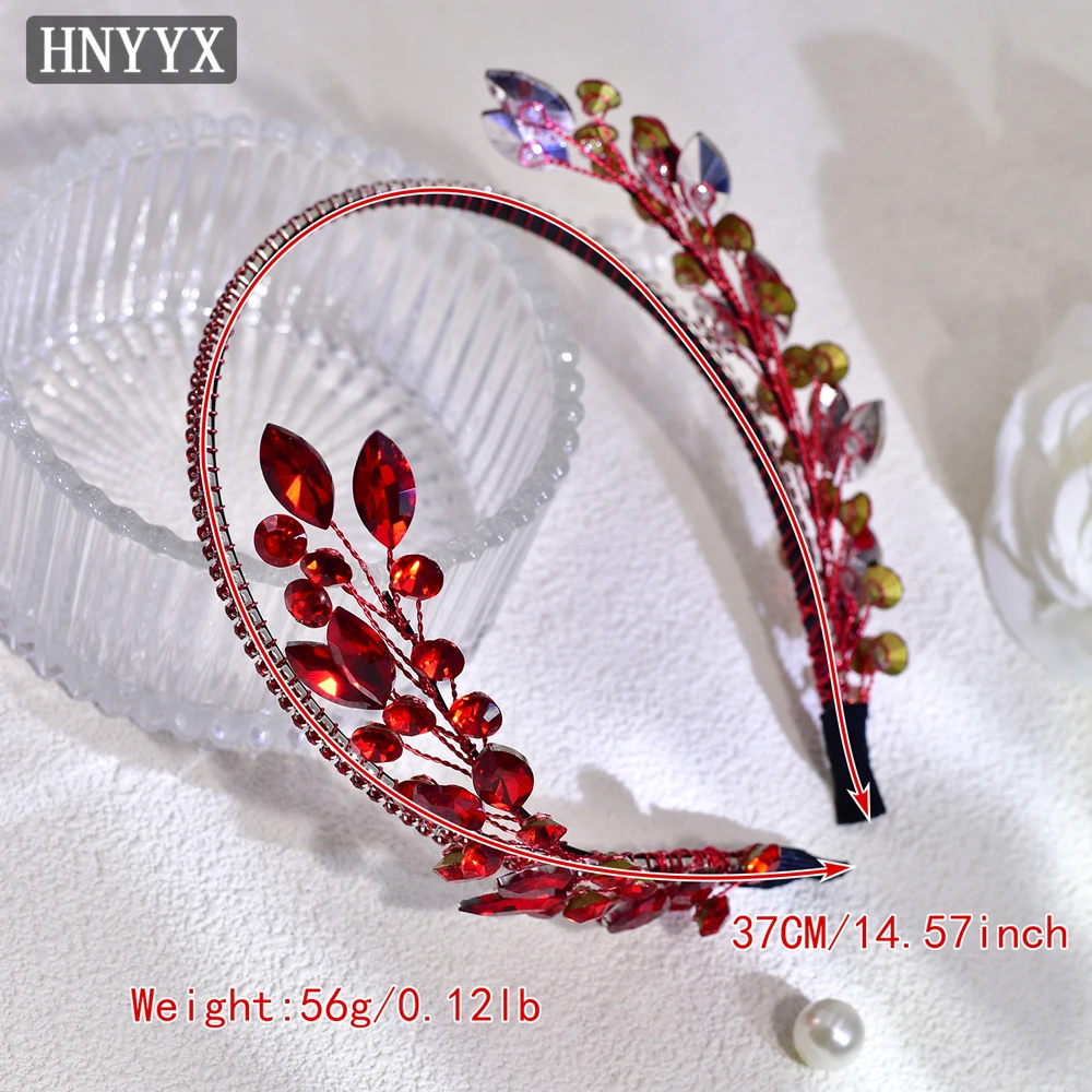 Hnyyx Strass Hoofdband Bruids Hoofddeksel Blauw Elegant Haar Accessoires Voor Vrouwen Bruidsmeisje Sieraden Haar Tiara A229