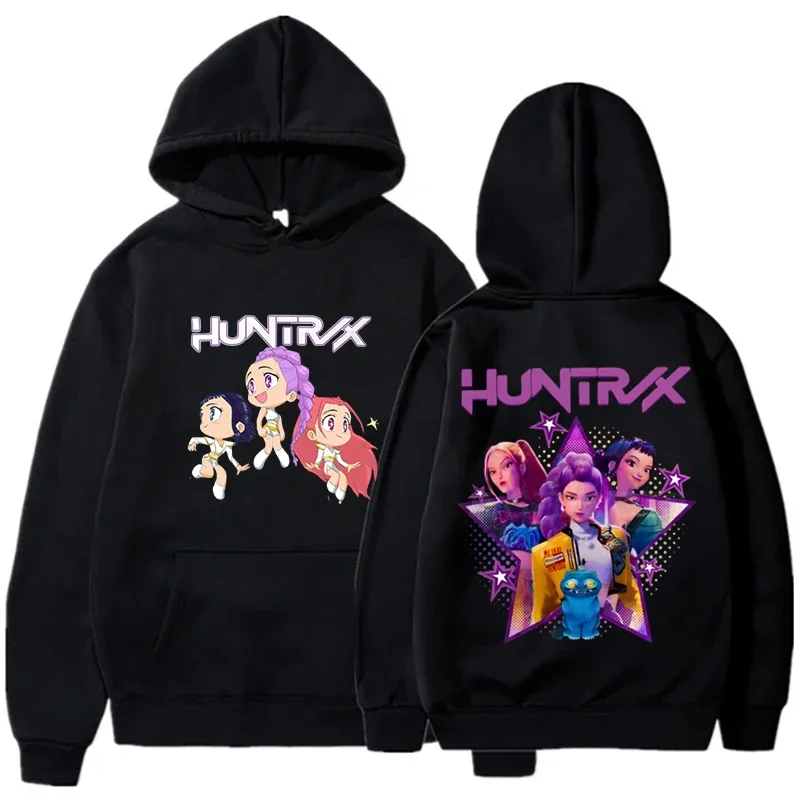 KPop デーモンハンターズパーカー原宿プルオーバートップス女性スウェット 2025 新しい映画プリント長袖ファッション女性ストリートウェア