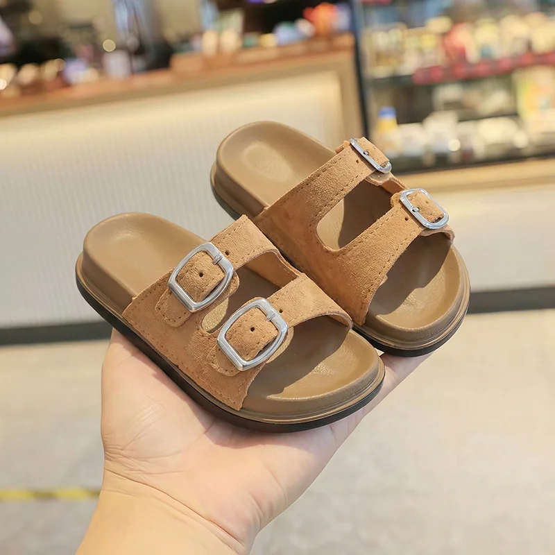 2026Kids' Summer Thick Sole Slippers Non Slip Breathable Half Slippers Lazy Shoes for Toddler Kids Family Matching Outdoor Wear​