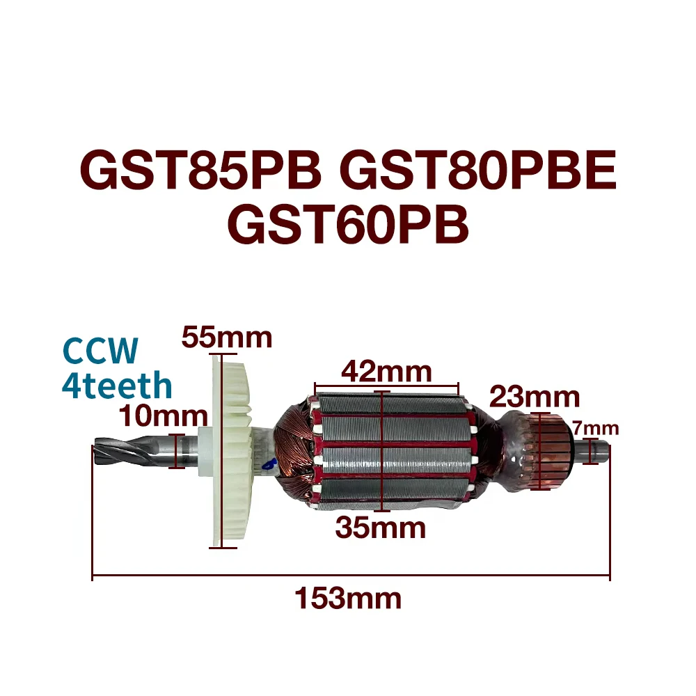 AC220-240V Armature Stator Parts for Bosch GST85PB GST80PBE GST60PB 4teeth Jigsaw Power Tools Rotor Anchor Coil Replacement