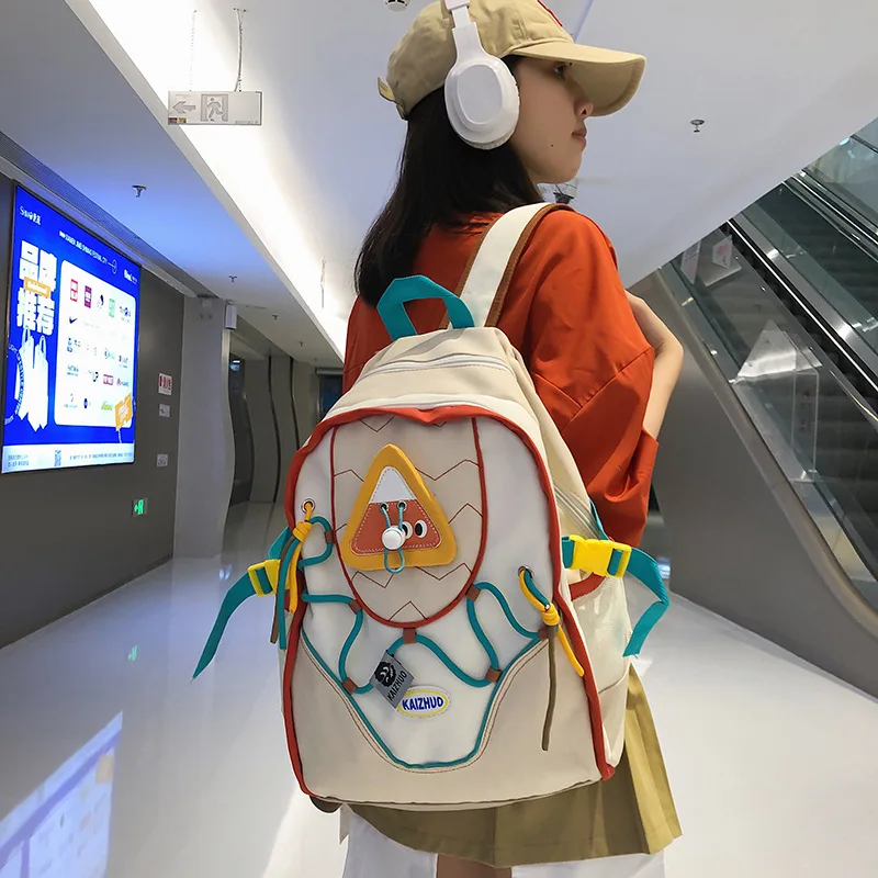 Mochilas de lona fofas para meninas, bolsa escolar para mãe e filhos, mochila para criança, classe Sac