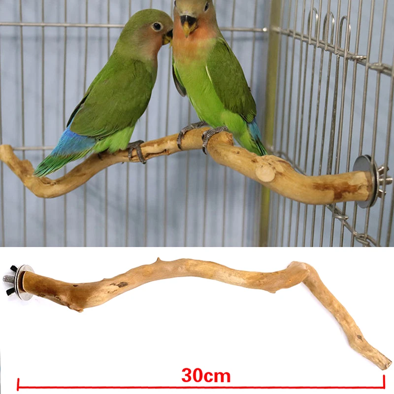 Natural Parrot Perch Bird Stand Pole Wild Tree Stick Paw Grinding Fork Parakeet Climbing Standing Branches Toy Cage Accessories