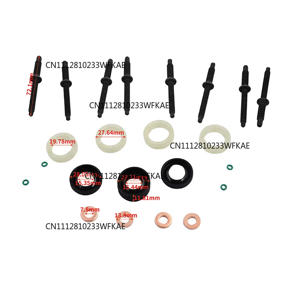 1982A0 Fuel Injector Seal Washer O-Ring Kit For 1.6 HDI Peugeot 207 307 407 Partner Citroen C2 C3 198185 1378433 1314368 198299 view 2