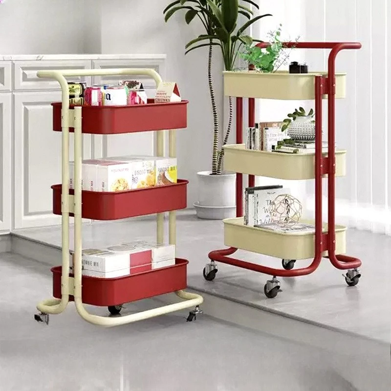 

Color Matching Trolley Shelf Multi-layer Armrest Storage Rack Kitchen Dormitory Snack Storage Rack Wholesale Household Cart