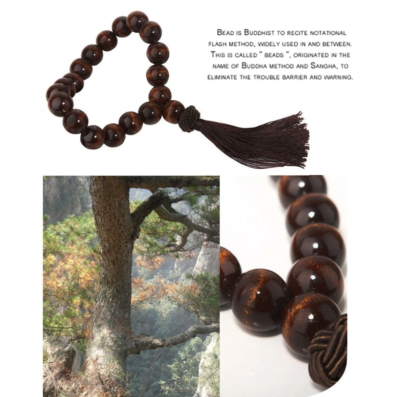 Beads Pendant Wood Decoration for Adults On Car Rear View 20mm Rosary Hanging Ornament Gears Shift Decor