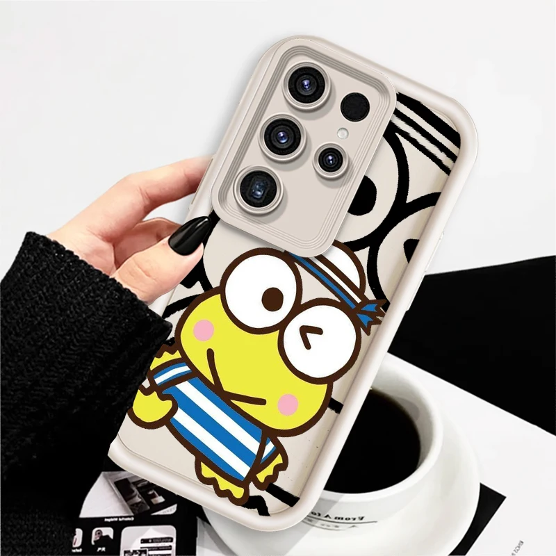 Sanrio Kero Kero Keroppi Art For Samsung Note 20 S24 S23 S22 S21 S20 Ultra Plus FE A25 A23 A22 A15 A31 5G Eye Ladder Soft