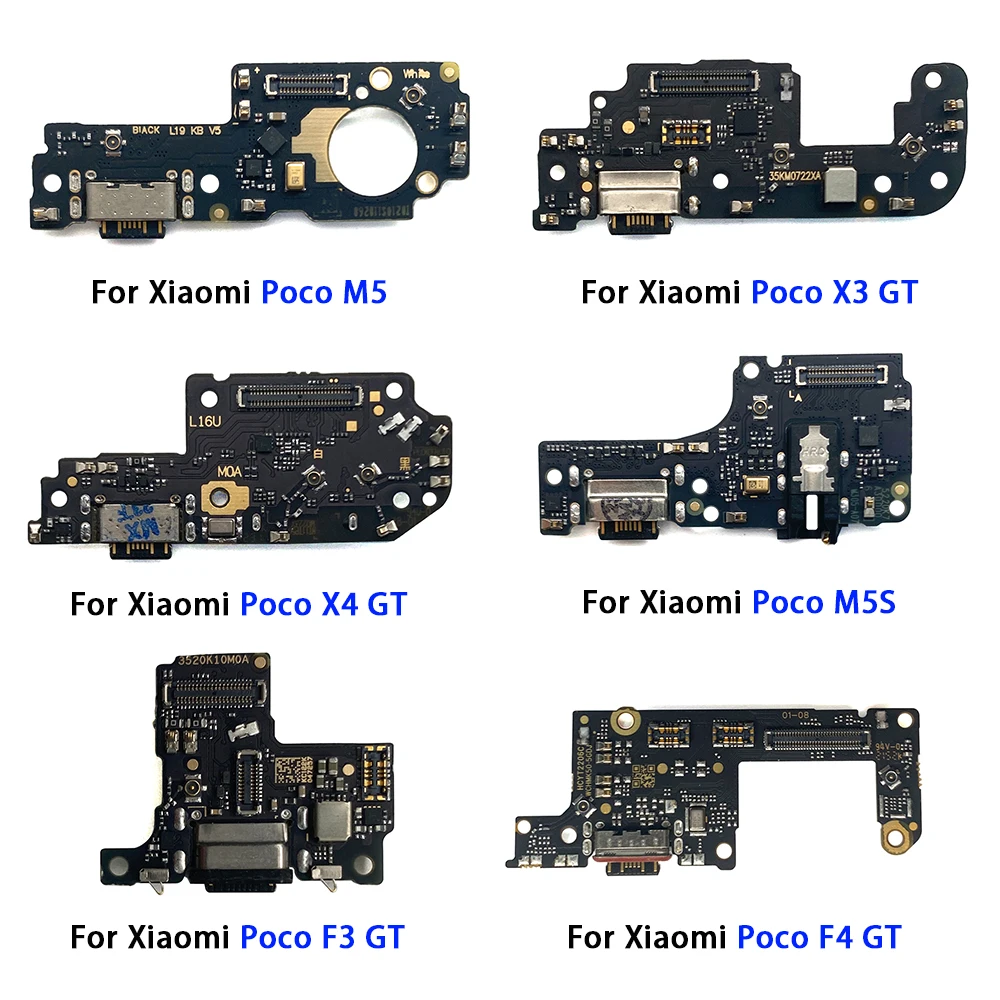 Parti del connettore del cavo flessibile della scheda porta di ricarica USB per il modulo microfono Xiaomi Poco F3 F4 X3 X4 GT M5 M5S