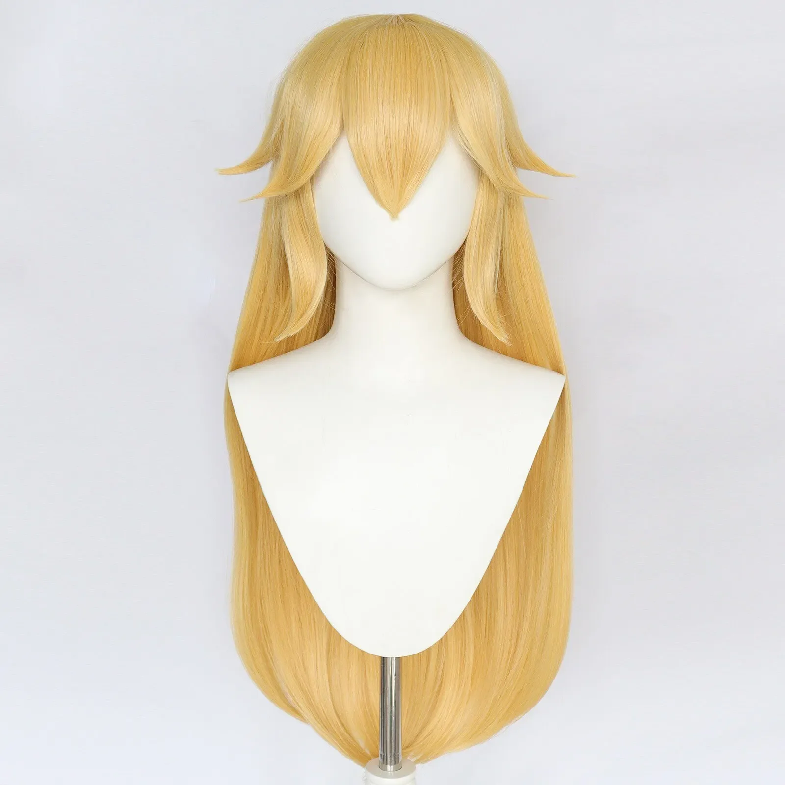 Anime Princess Peach Cosplay Wig Adult Women Long Blonde Straight Heat Resistant Synthetic Hair Role Play Wigs Halloween Props