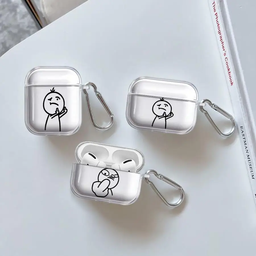 

Case For Airpods 2 Pro2 Pro 3 1 4 Pro3 Clear Earphone Cases Cover Cartoon Cool Stickman