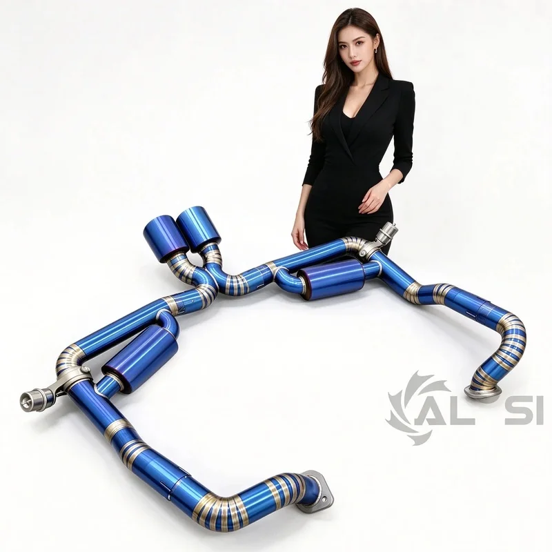 Titanium Alloy Valve Exhaust for Porsche 981 Cayman  GT4 3.8 2012-2016 Muffler Titanium Material Lightweight Exhaust System