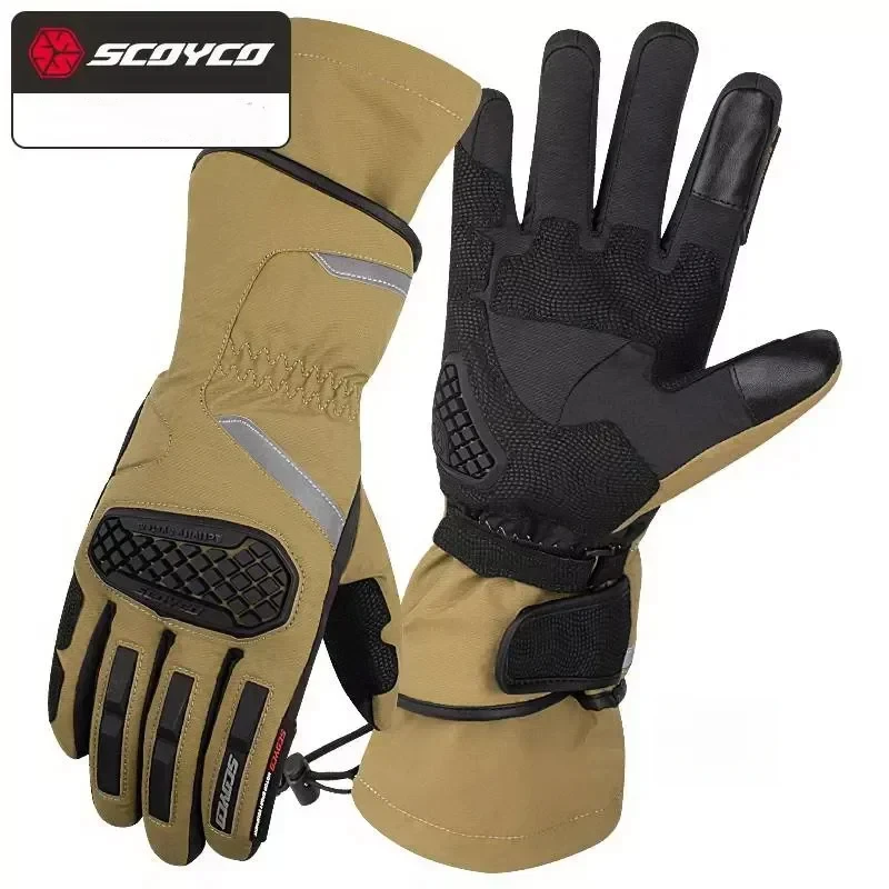 

SCOYCO Men's Winter Warm Waterproof Motocross Motorcycle Gloves Motos Riding Guantes Moto Glove Wiper Touch Screen Reflective