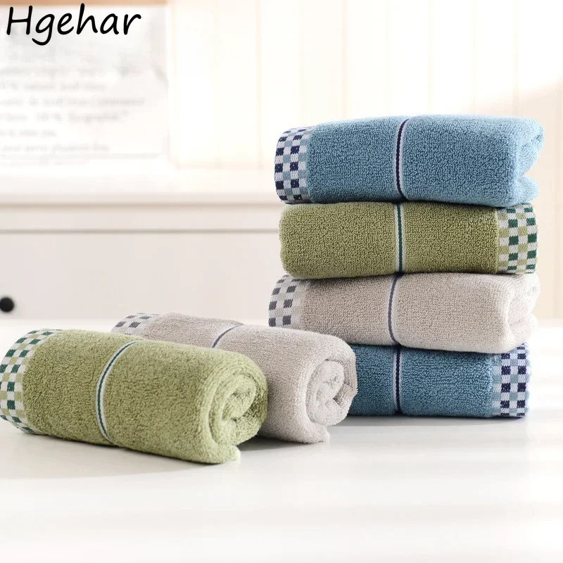 Cotton Towels Adults Household Thicker Super Absorbent Face and Body Cleaning Striped Skin-friendly Tender Simple Bath Shower