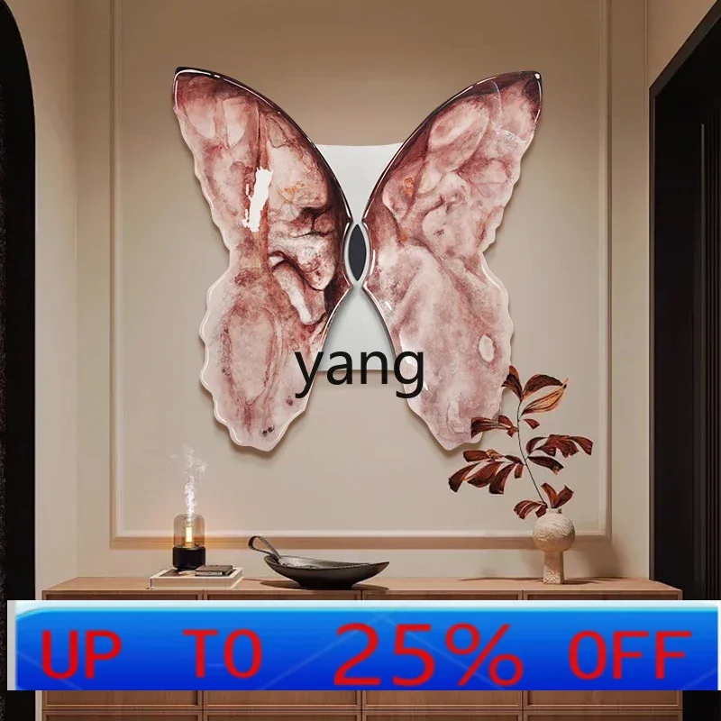 LMM light luxury three-dimensional wood carving butterfly hanging painting high-end decorative painting high-end entrance