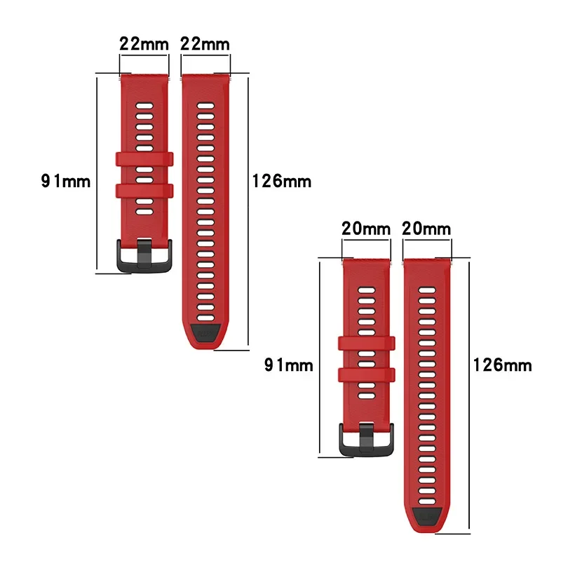 20mm 22mm Watchband Black Buckle Durable Silicone Strap For CMF Pro Pro2 / Xiaomi Watch S4 S3 S2 S1 Color / Haylou LS02 RS4 LS05