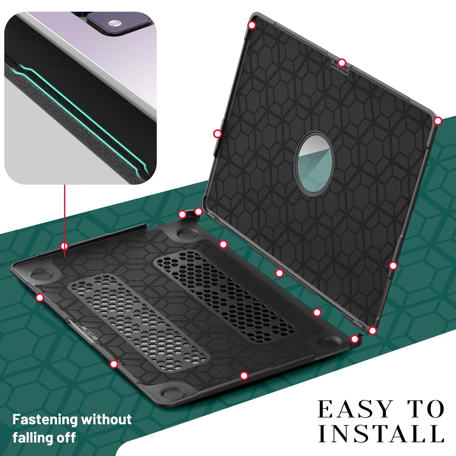 لجهاز ماك بوك برو 16 بوصة، حافظة ماك بوك برو 14، حافظة كمبيوتر محمول جلدية مع حامل، غطاء حماية فاخر لطراز شريحة M3/M2 Pro #5