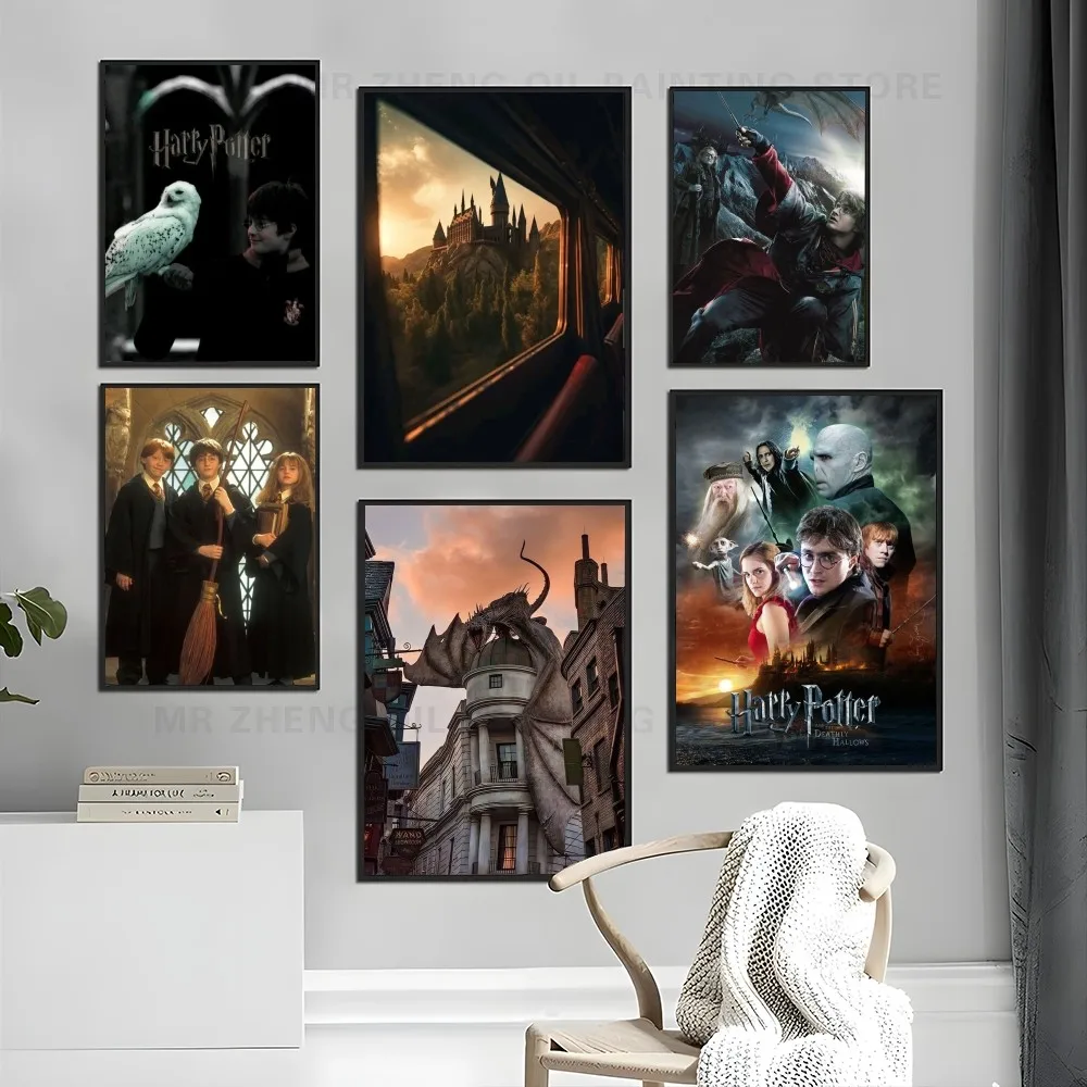 1PC H-Harry P-Potter Poster Self-adhesive Art Waterproof Paper Sticker Coffee House Bar Room Wall Decor