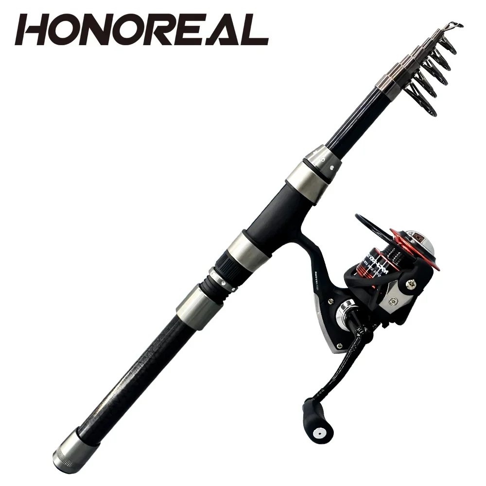 Pure Carbon Telescopic Fishing Rod and Reel Combo Fishing Tackle Set