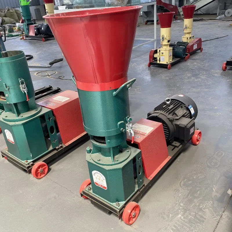 High Productivity Feed Pellet Machine Carbon Steel 100-300kg/h Chicken Cow Sheep Pelletizer Livestock Feed Maker OEM Customized