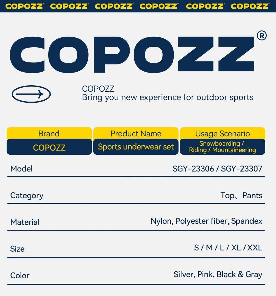 COPOZZ Männer Frauen Ski Thermo-Unterwäsche-Sets, schnell trocknend, funktioneller Kompressions-Trainingsanzug, enge Snowboard-Tops und Hosen für Erwachsene – Detail 11
