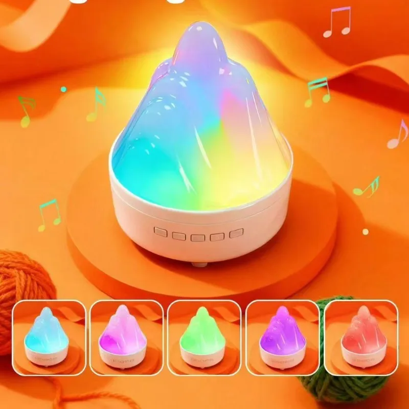 2026 Ice Peak Glacier Bluetooth Speaker Ambient Light Rechargeable Decor Flame Mountain LED Night Light