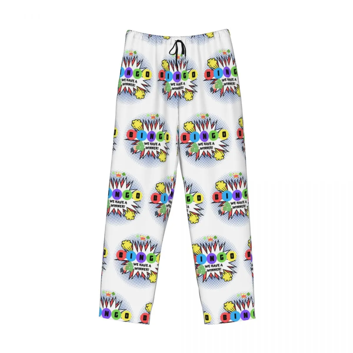 Bingo personalizzato abbiamo un vincitore pantaloni del pigiama per uomo gioco di carta Sleepwear Lounge Sleep Bottoms Stretch con tasche