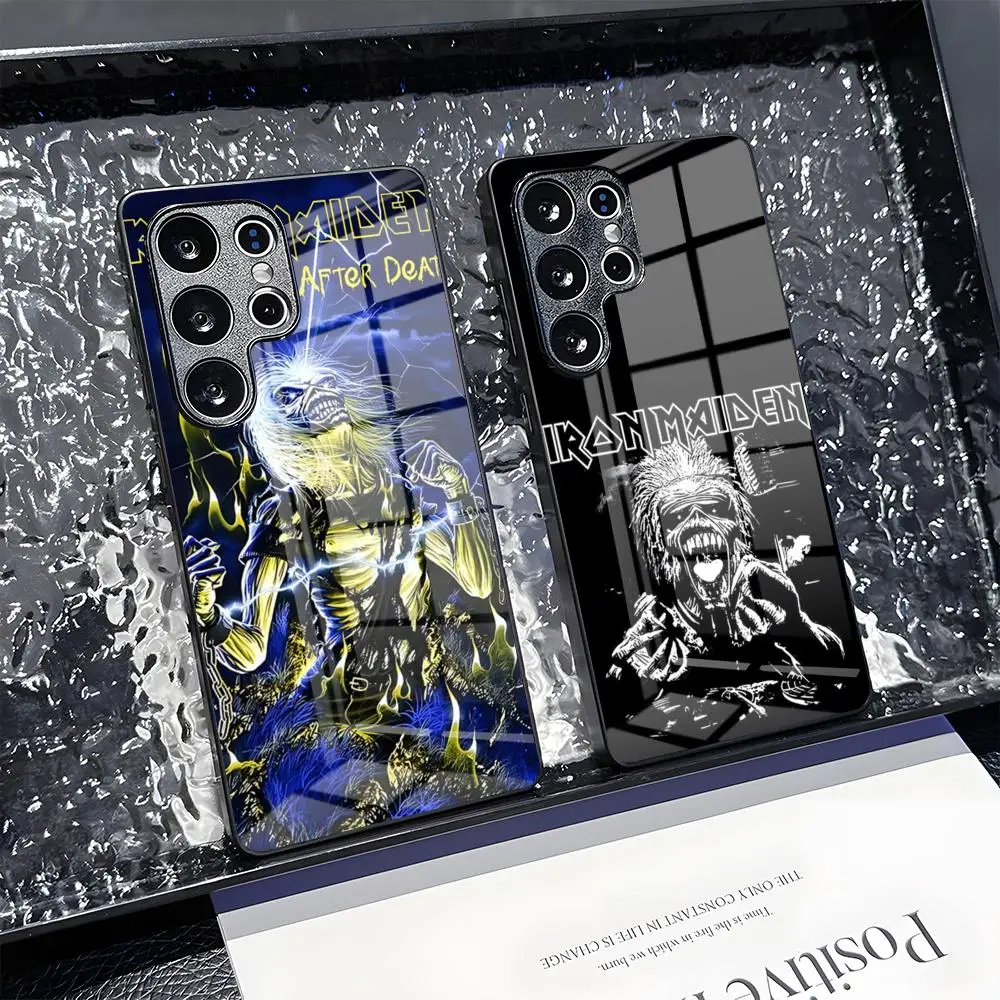 Fashion Cool Rock Skull Band Phone Case For Samsung S 25 26 24 23 22 21 Ultra 10 Plus A16 Pro Fe 20 Note 34 S30 Glass Shockproof