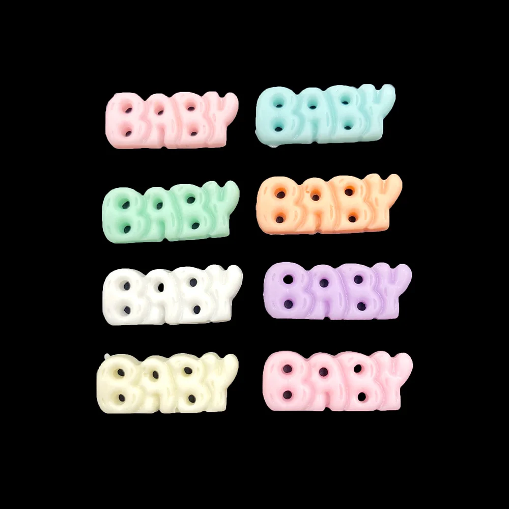 20Pcs Mixed Cute Baby Letter Flatback Cabochon For Phone Case Decoration Embellishments For Scrapbooking Diy Accessories