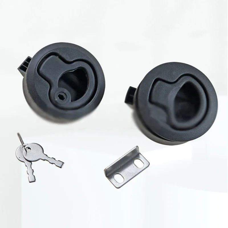 1PCS Round Headed Panel Lock For High-speed Train Press Type Embedded RV Trailer Lock Plastic Handle Lock MS739-2 Drawer
