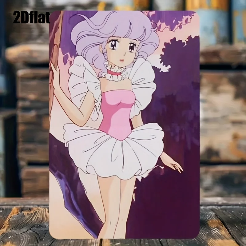 CIFBUY Creamy Mami Classic Anime Girl Metal Tin Sign, Vintage 80s Cartoon Character Aluminum Wall Plate for Home Bar Wall Decor