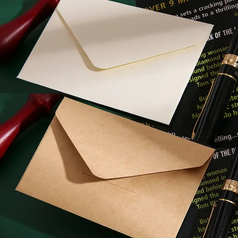 40PCS Classical White Black Kraft Blank Mini Paper Window Envelopes Wedding Invitation Envelope Gift Envelope