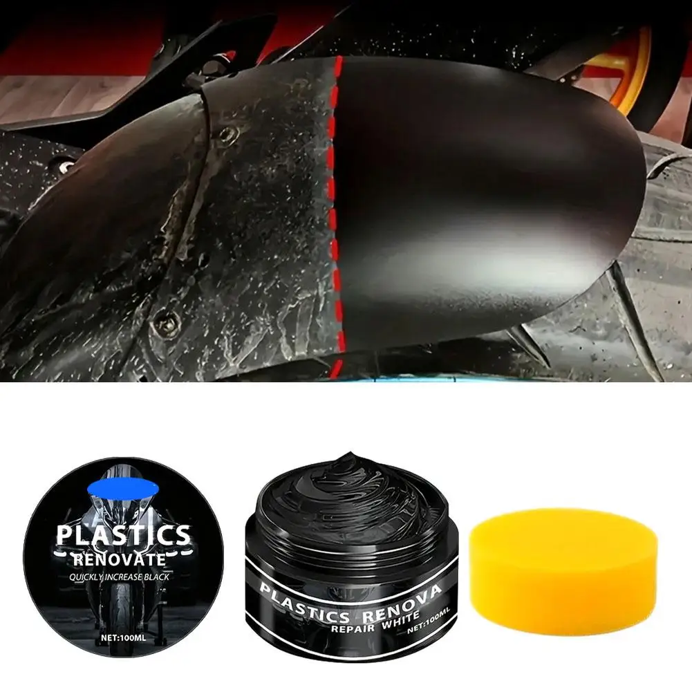 100ML Anti-UV Quick-Drying Rubber Repair Wax Universal Restorer Fade-Resistant Wax & Motorcycle Car Renovation Repair Trim Q0J7