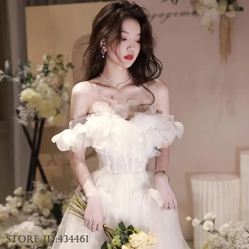 

Women's Dresses Fairy Dreamy Mesh Evening Party Dress Celebrity Banquet Dress Sexy Off Shoulder Ceremony Graduation Party Dress