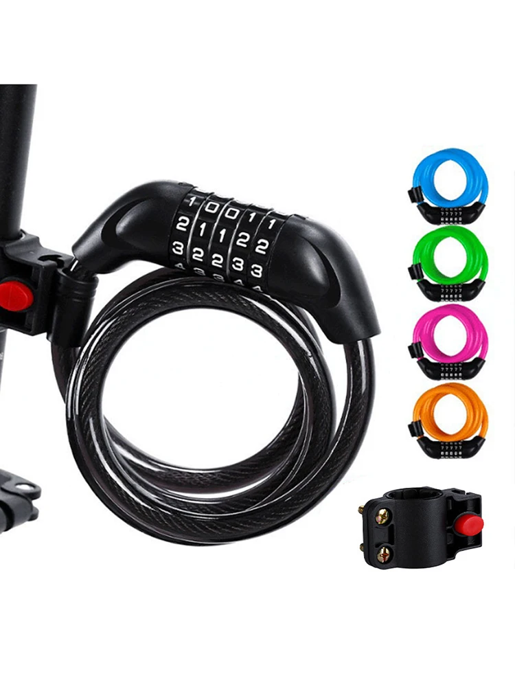 AliExpress NONE Portable Universal Bicycle Lock Mountain Bike 5 Digit Password Lock Anti-theft Security Steel Chain Motorcycle Password Lock