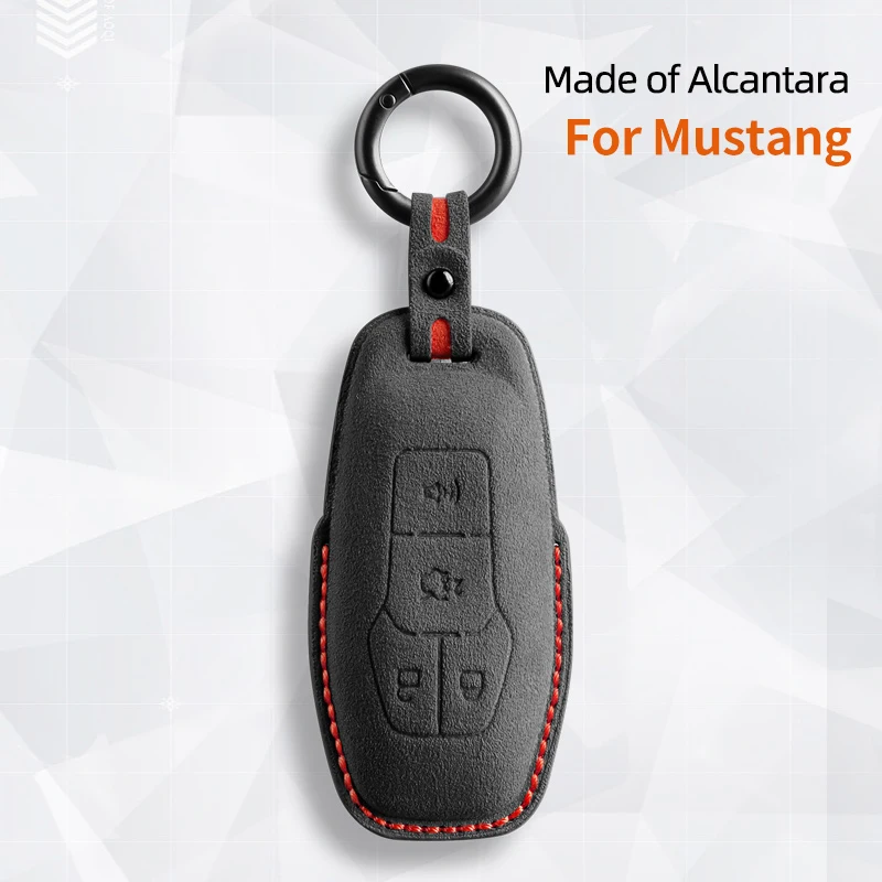 

Suede Car Key Case Fob For Ford Mustang F-150 F-450 F-550 Lincoln MKZ Fusion Mondeo Explorer Edge Cover Protection